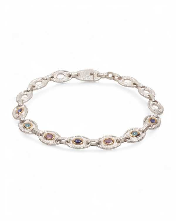 Bicolor Choker aus 925 Silber, 999 Feingold und Edelsteinen - Goldschmiede Krack - Trauringe & Unikatschmuck aus Deidesheim