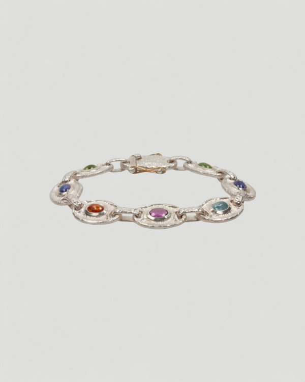 925 Silberarmband mit bunten Edelsteinen