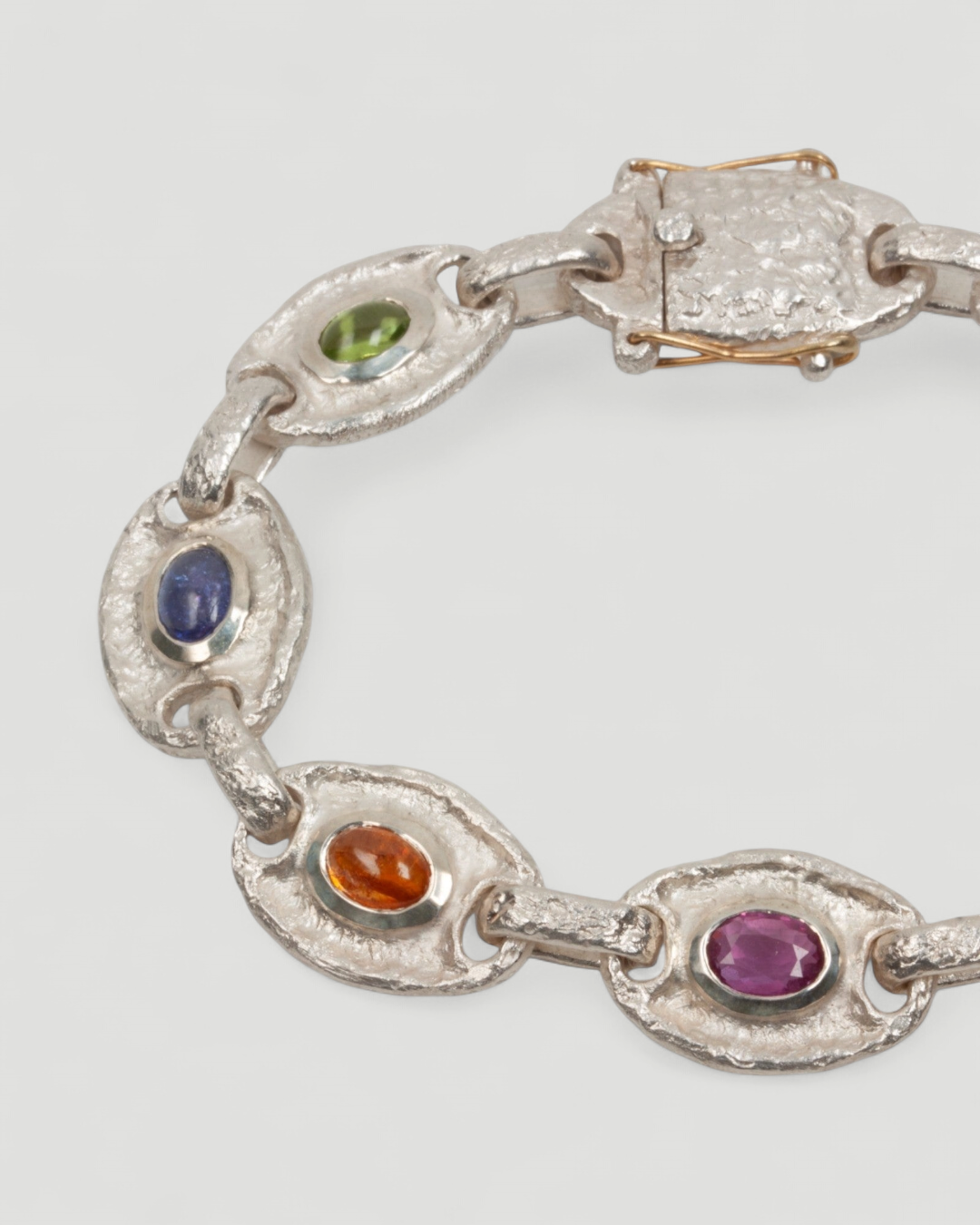 925 Silberarmband mit bunten Edelsteinen - Goldschmiede Krack