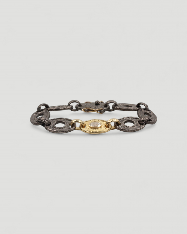Bicolor Armband mit ovalem Diamant 0,67 ct - River - GIA-Zertifikat