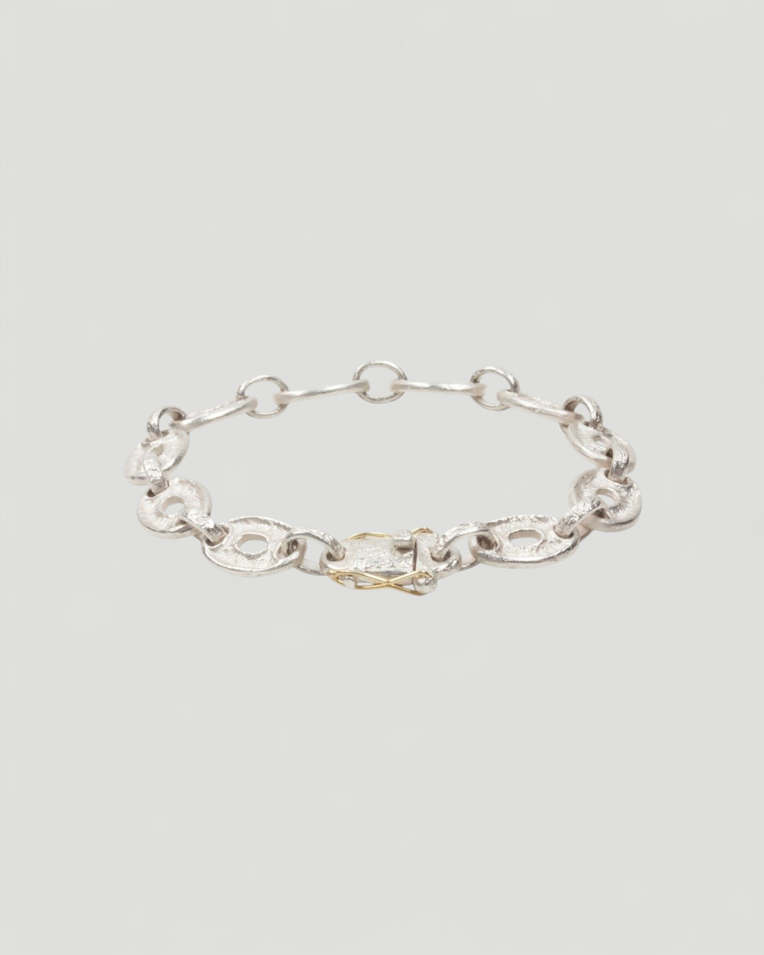 Schlichtes 925 Silber-Gliederarmband ⌀ 10 mm - Goldschmiede Krack
