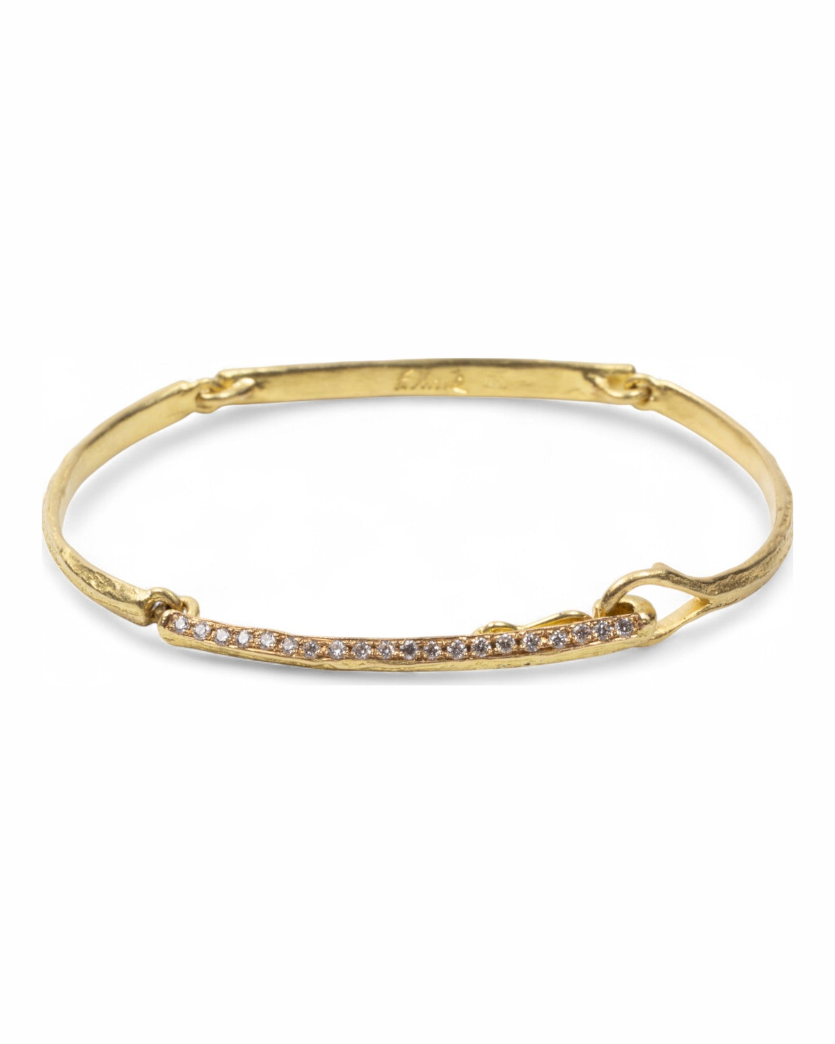 750 Goldarmband mit "Bark" Struktur und Brillanten - Goldschmiede Krack - Trauringe & Unikatschmuck aus Deidesheim