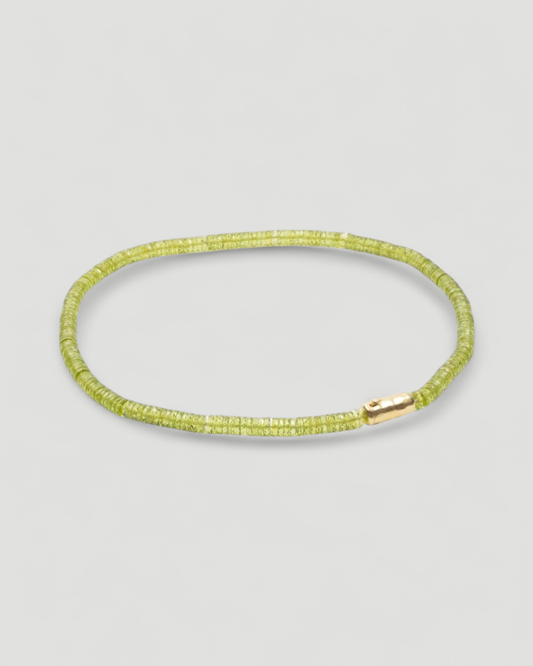 Grüne Peridotkette mit 750 Goldkastenschloss - Goldschmiede Krack