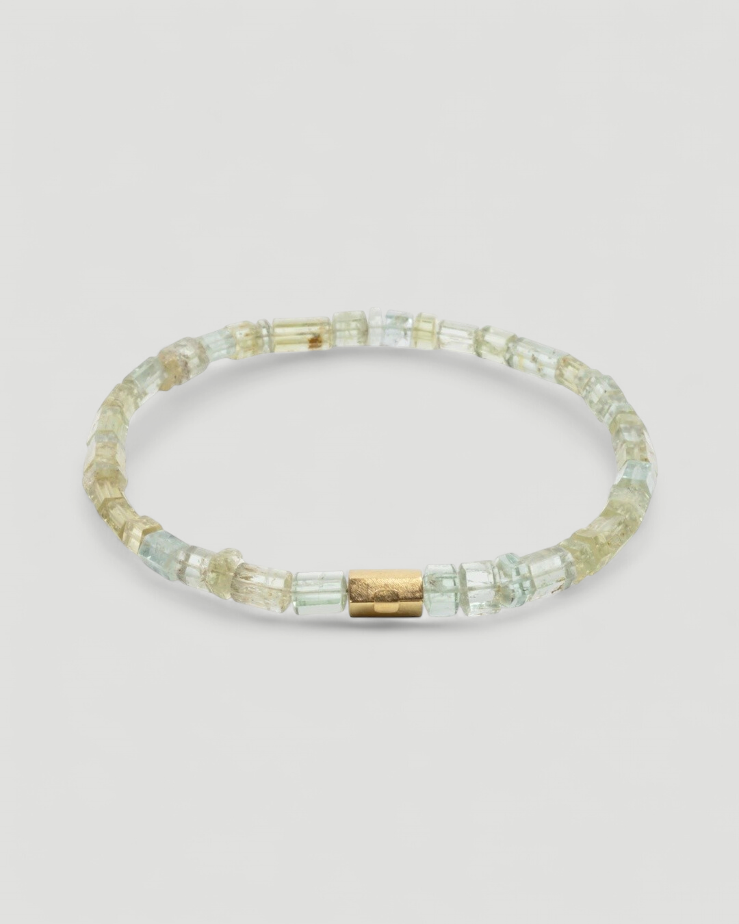 Grün-Blaue Edelsteinkette aus Beryll mit 750 Goldverschluss - Goldschmiede Krack