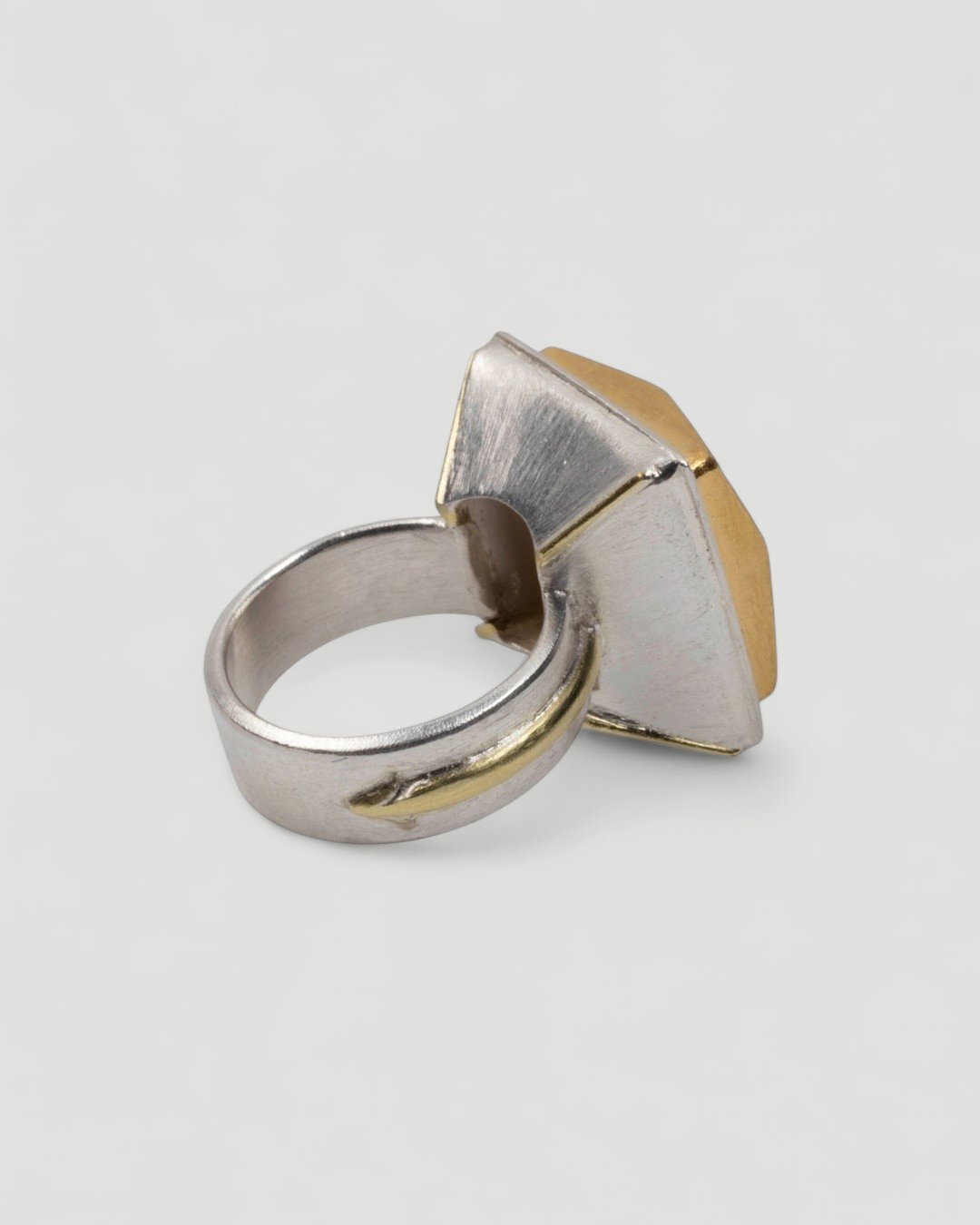 Markanter 925 Silberring mit 999 Feingold und 21,90 ct Rauchquarz – Unikat - Goldschmiede Krack