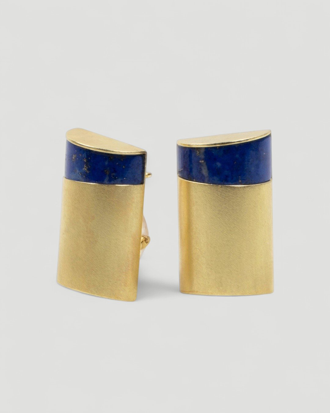 Große Lapislazuli-Ohrclips (16.08 ct) aus 750 Gold - Goldschmiede Krack