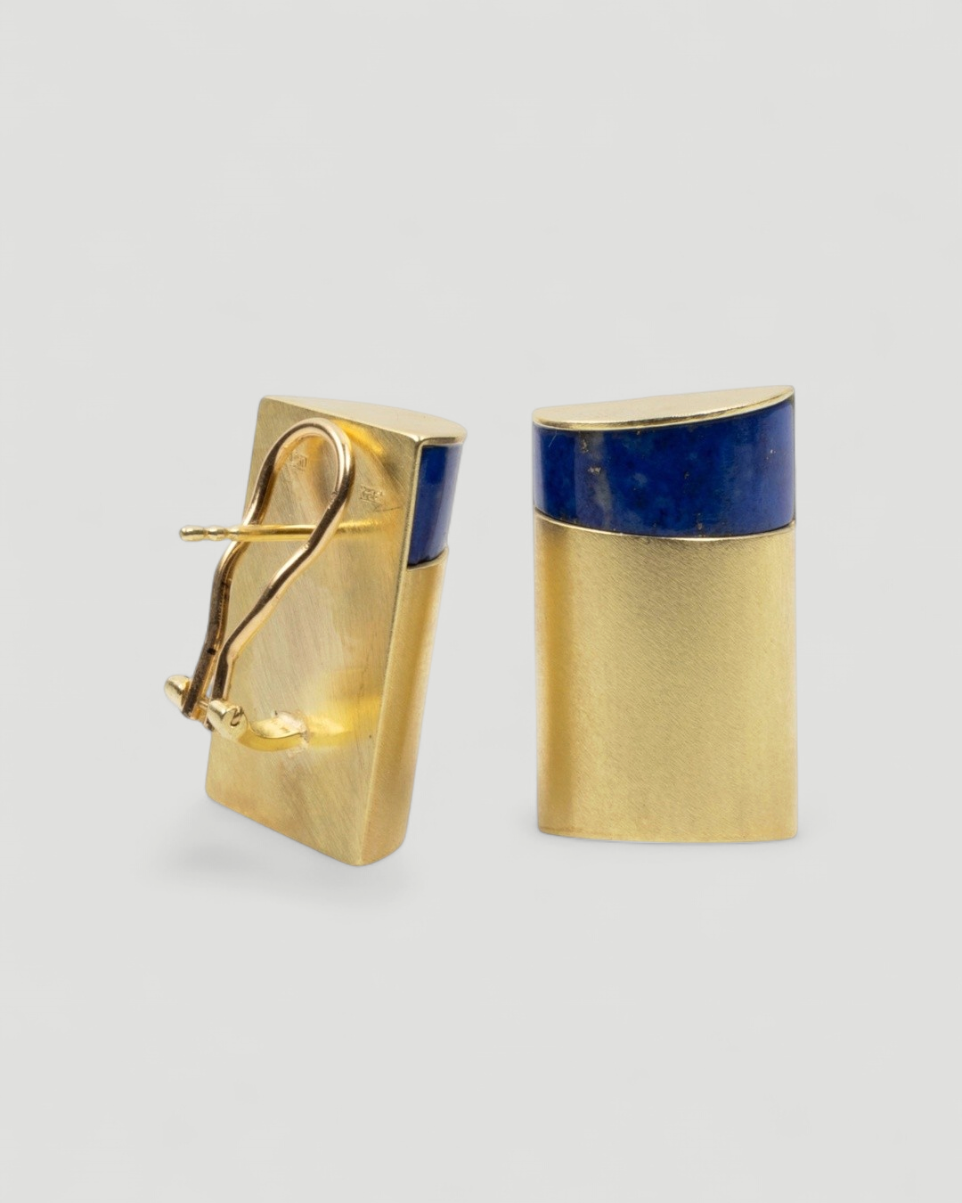 Große Lapislazuli-Ohrclips (16.08 ct) aus 750 Gold - Goldschmiede Krack