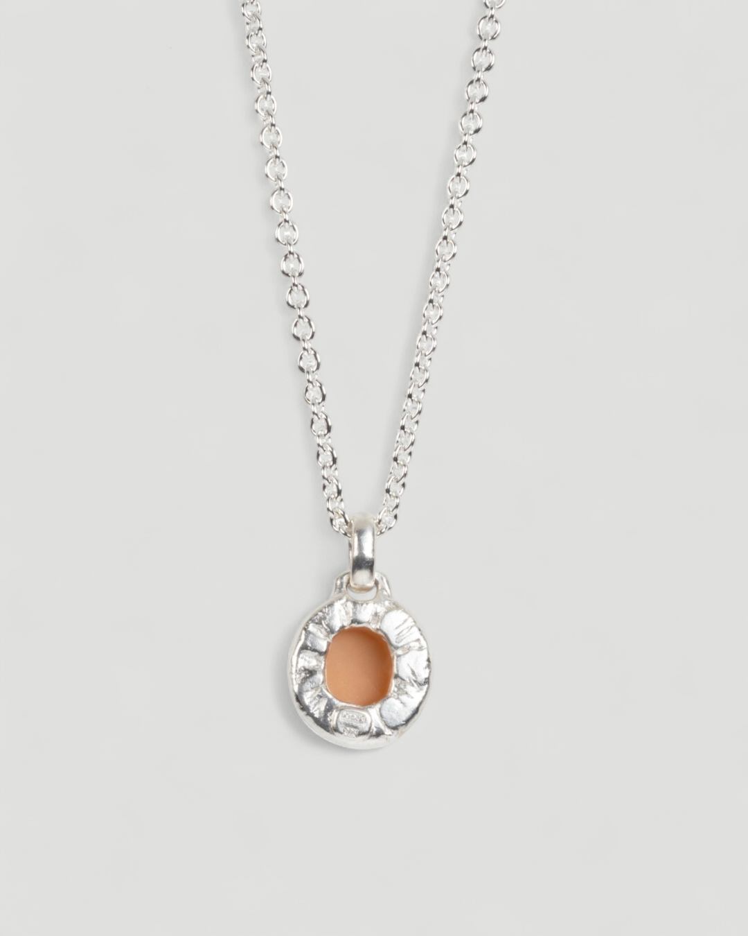Anhänger mit braunem Mondstein-Cabochon (8.29 ct) in 925 Silber und Feingold mit Kette - Goldschmiede Krack