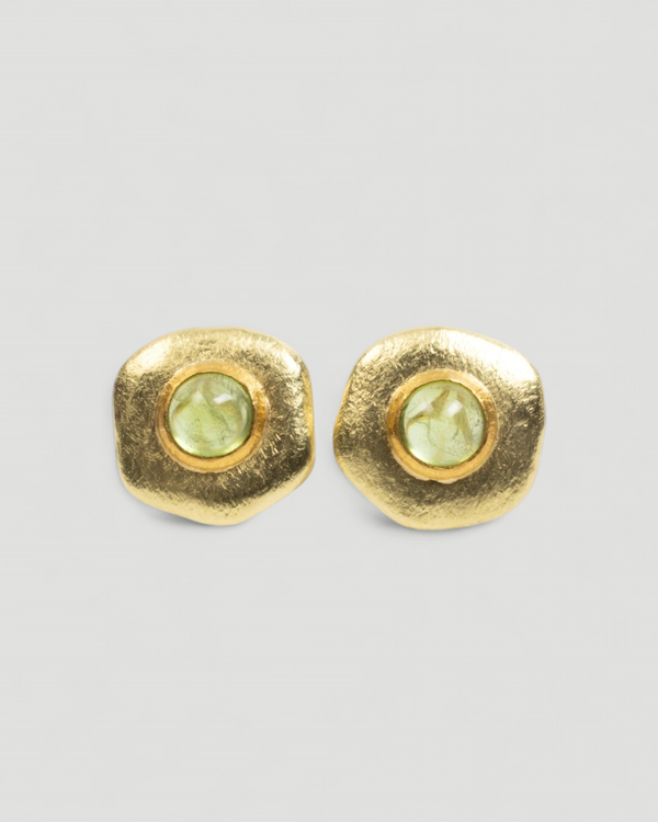 750 Goldohrschmuck mit Peridot (11.05 ct) - Unikat