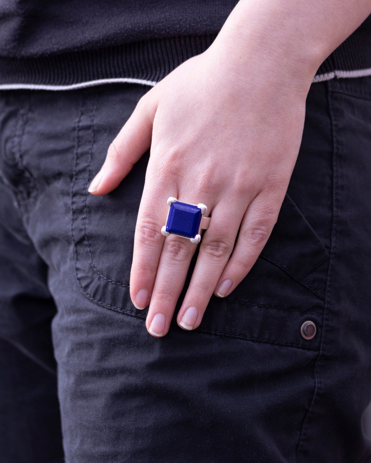 Großer 925 Silberring mit intensiven Lapislazuli (23.20 ct) - Goldschmiede Krack
