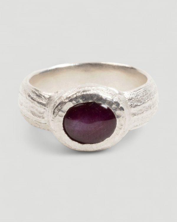 925 Silberring mit rotem Sternrubin (2.62 ct) - Goldschmiede Krack