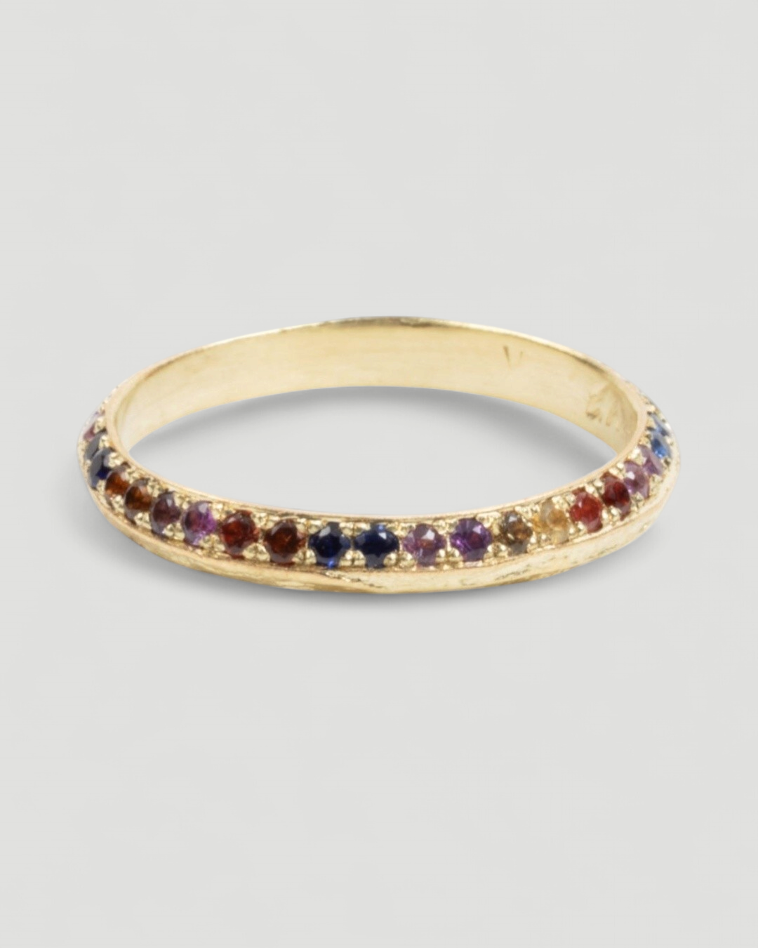 Memoire 750 Goldring mit bunten Saphiren (38 Stk.) - Goldschmiede Krack