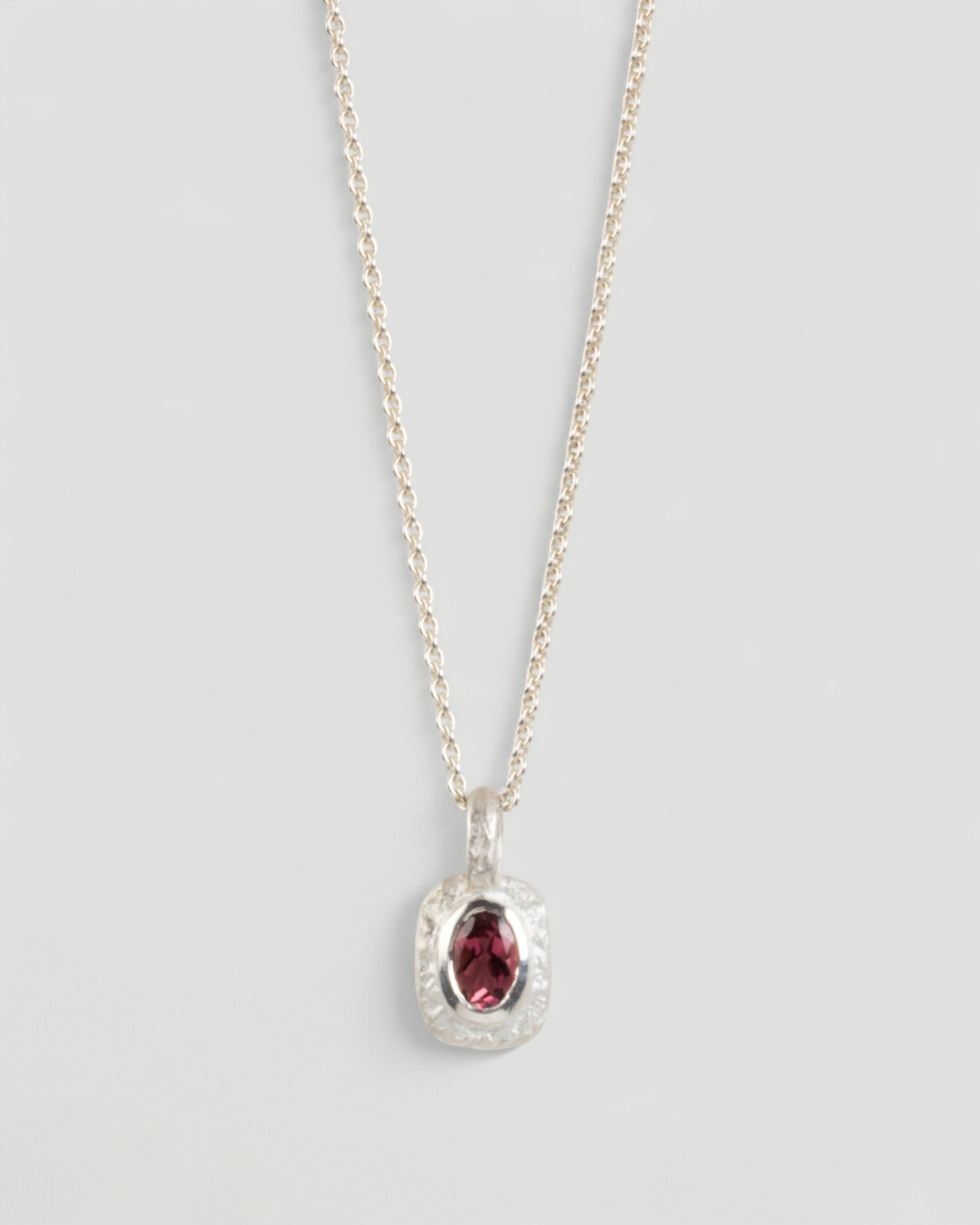 925 Silber Anhänger mit rötlichem Turmalin (0,74 ct) und Silberkette - Goldschmiede Krack