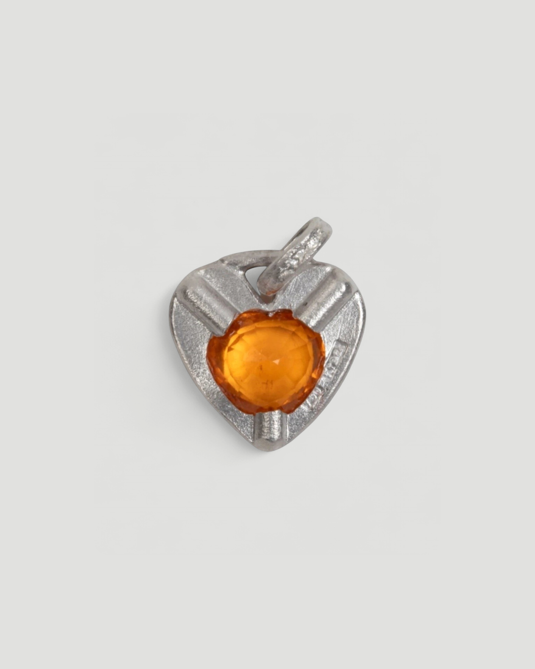750 Weißgoldherz-Palladium mit herzförmigen Mandarin-Granat (2.62 ct) - Goldschmiede Krack