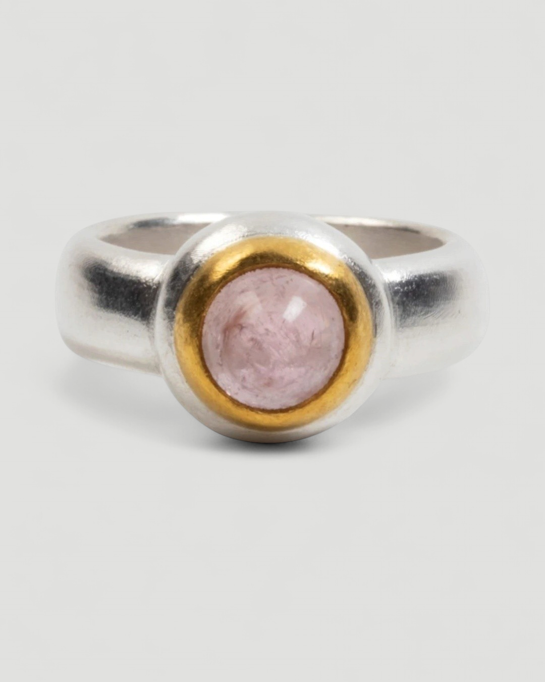 925 Silberring mit rosa Turmalin (2,36 ct) und 999 Feingold-Fassung - Goldschmiede Krack