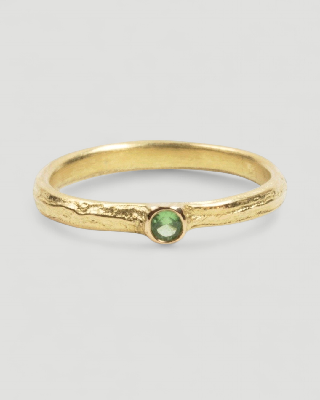 Bark 750 Gelbgold Ring mit Tsavorit (0,06 ct) - Goldschmiede Krack