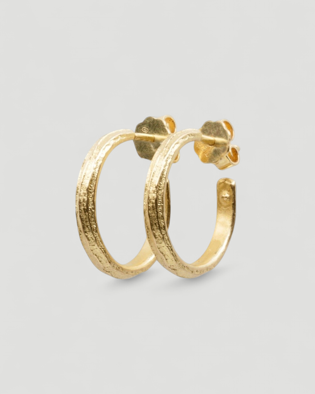 750 Goldcreolen mit Bark Struktur Ø 12 - 32 mm - Goldschmiede Krack