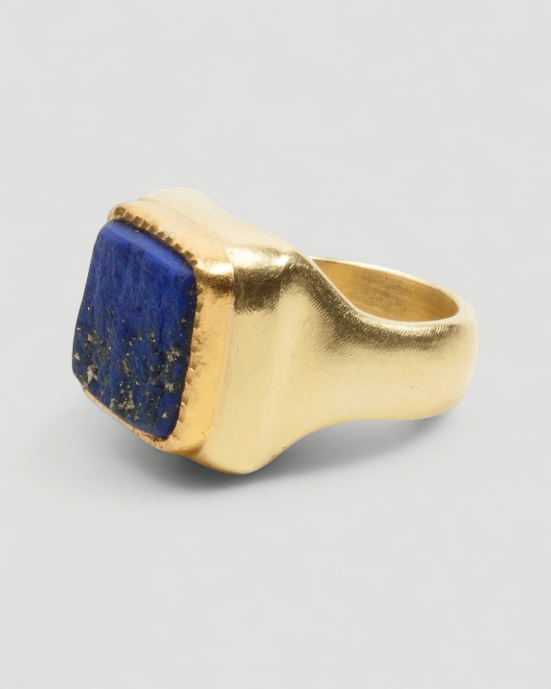 750 Gold-Siegelring mit blauem Lapislazuli - Goldschmiede Krack