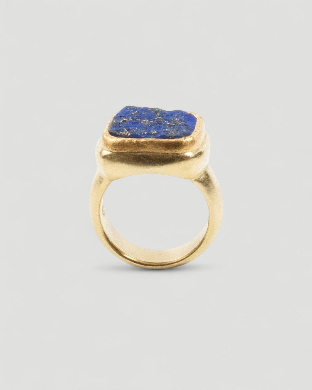 750 Gold-Siegelring mit blauem Lapislazuli - Goldschmiede Krack