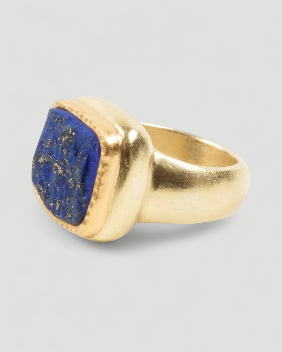 750 Gold-Siegelring mit blauem Lapislazuli - Goldschmiede Krack