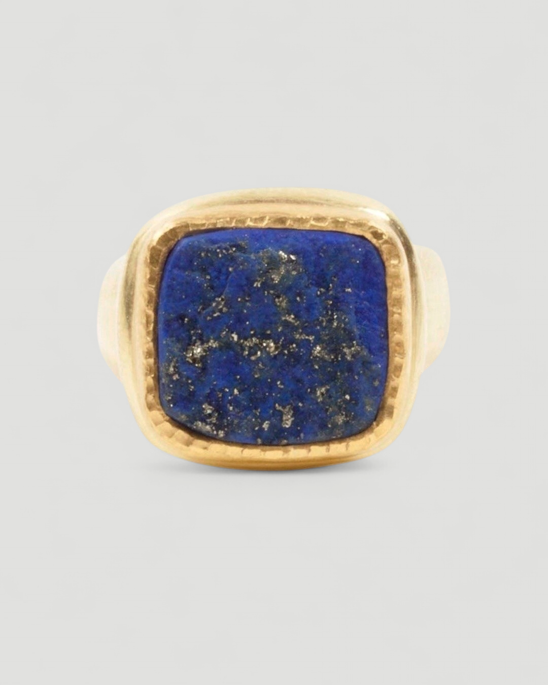 750 Gold-Siegelring mit blauem Lapislazuli - Goldschmiede Krack