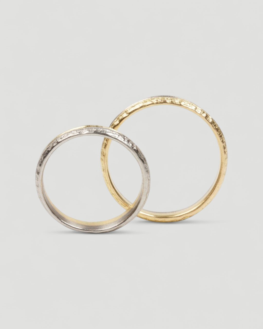 Bicolor Trauringe aus 950 Platin und 750 Gold - Goldschmiede Krack