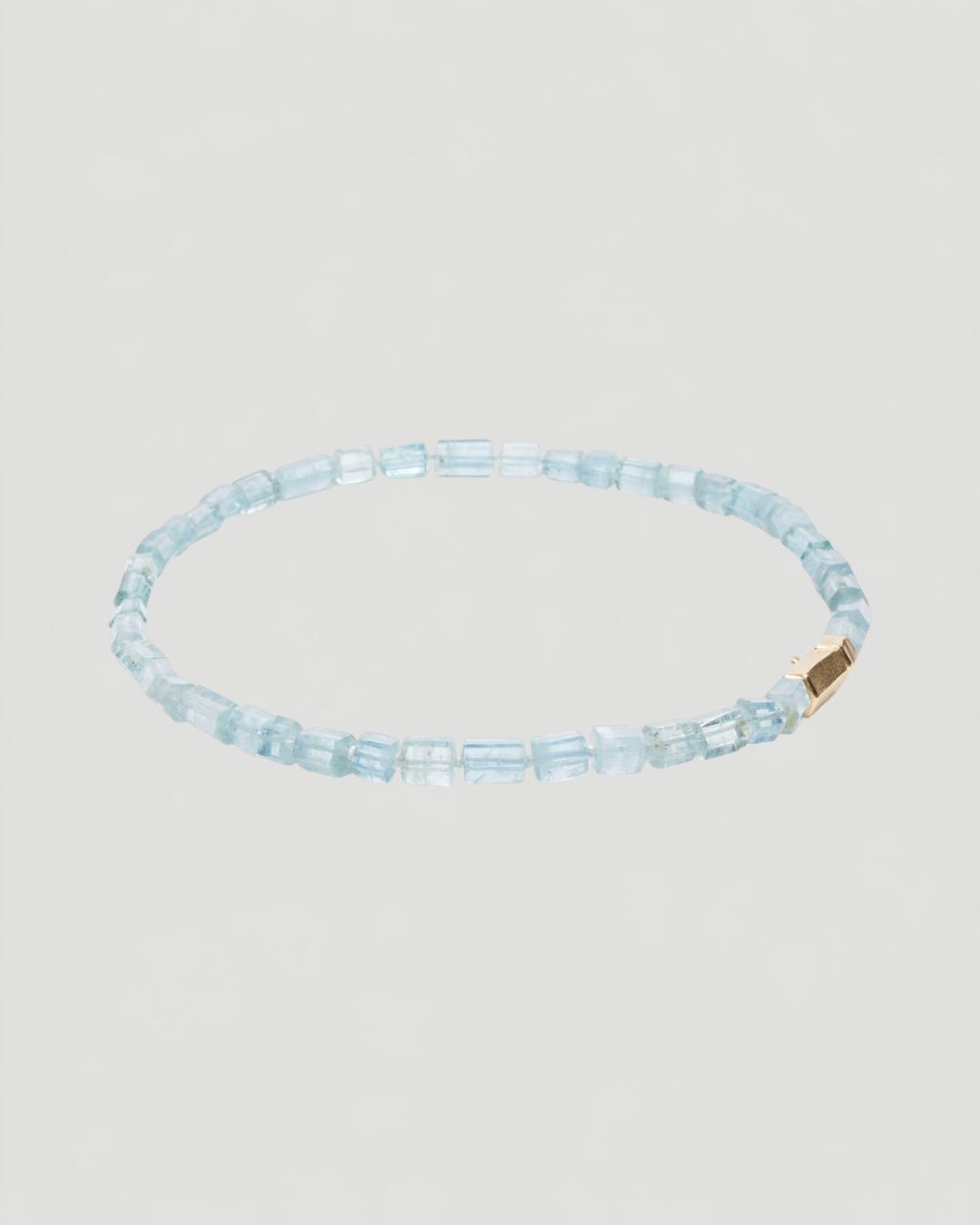 Blaue Aquamarinkette mit 750 Goldkastenschloss - Goldschmiede Krack