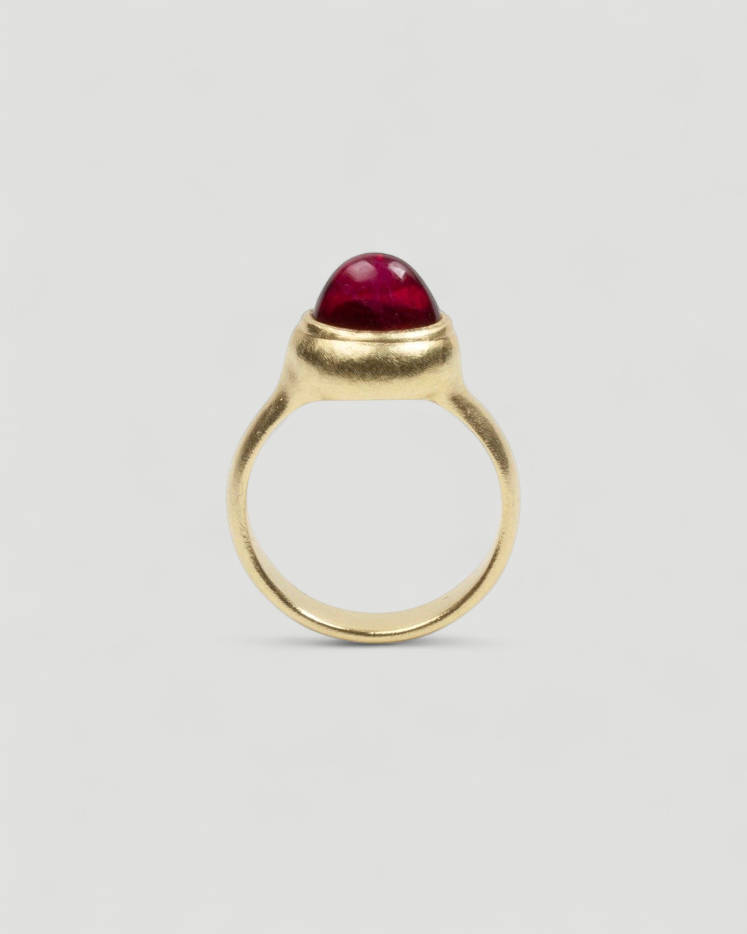 750 Goldring mit rotem Tropfen Turmalin - Goldschmiede Krack