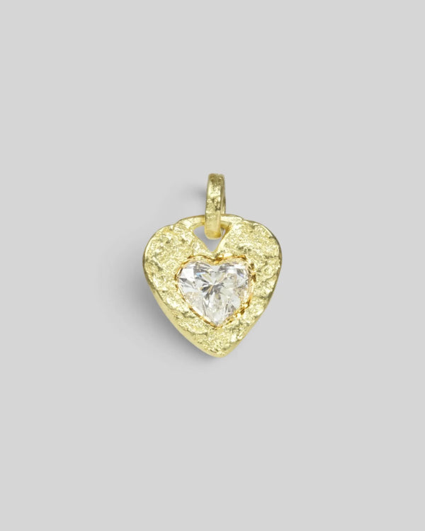 750 Gold-Herzanhänger mit LGD Diamant im Herzschliff, Anhänger einzeln ohne Kette