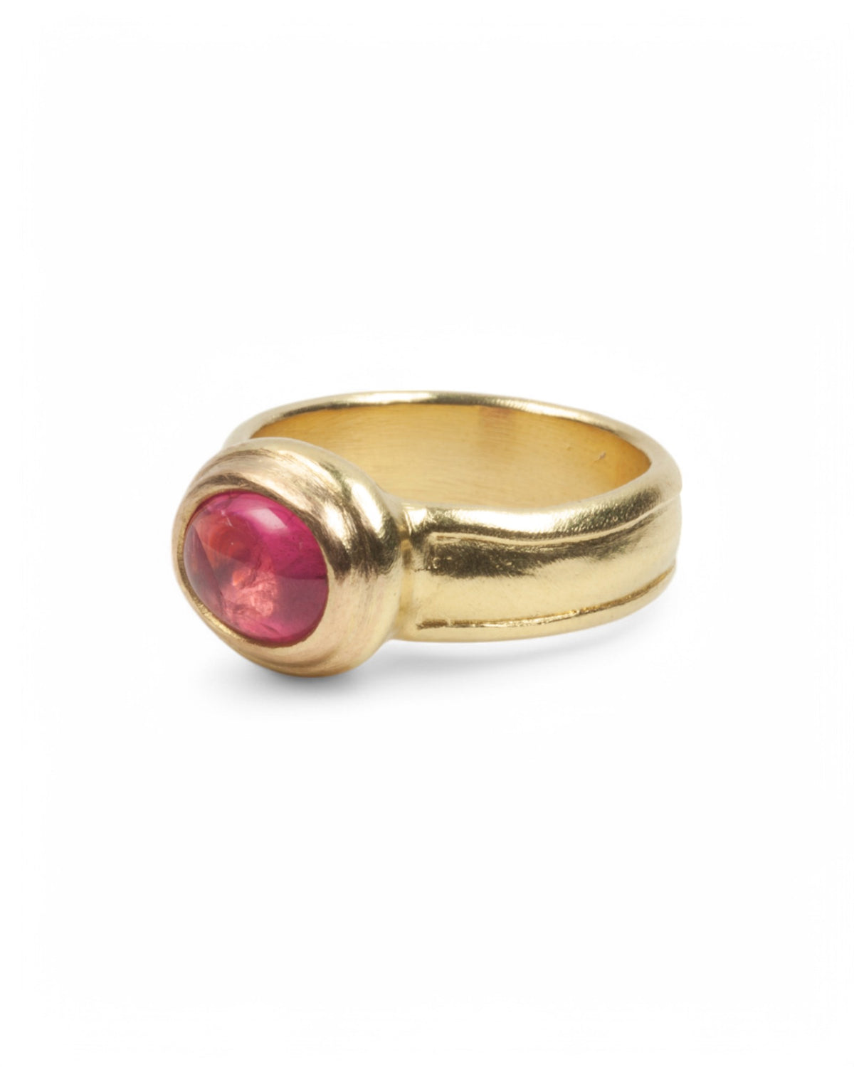 750 Goldring mit himbeer-rotem Spinell