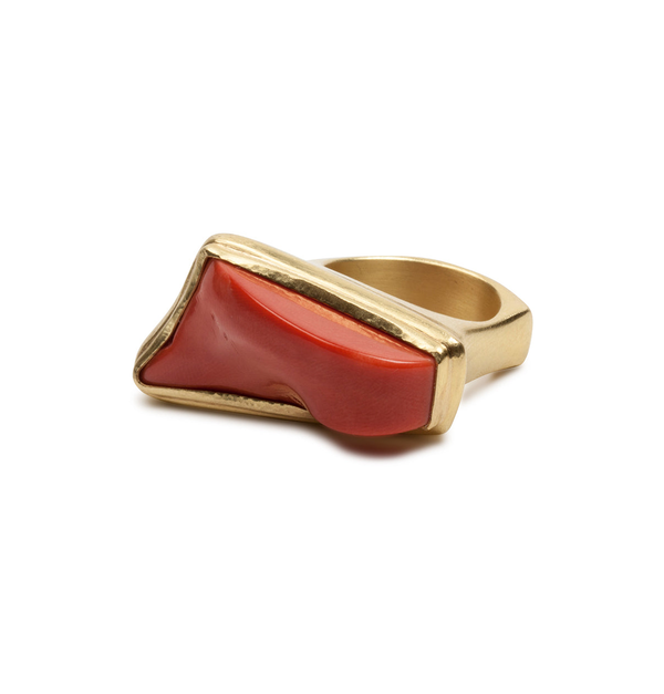 Großer Korallen Ring - Goldschmiede Krack