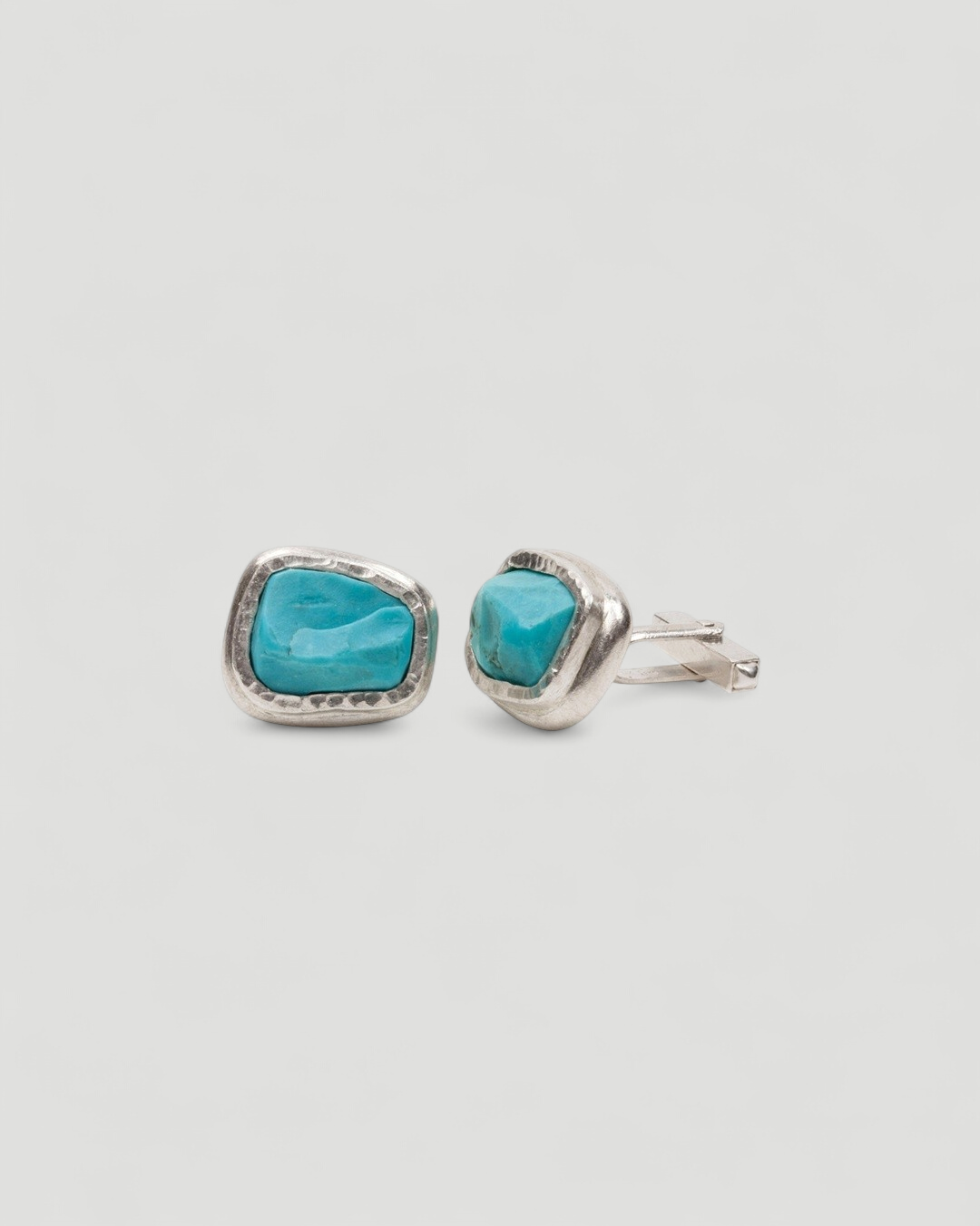 925 Silber Manschettenknöpfe mit Türkis (7,89 ct) - Unikat - Goldschmiede Krack