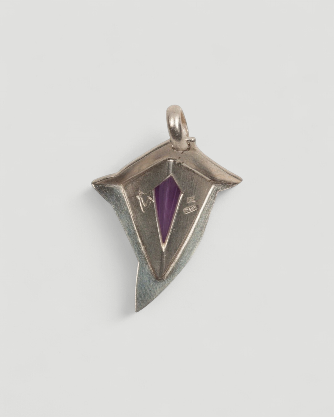 Futuristischer 925 Silber Anhänger mit Amethyst - Goldschmiede Krack