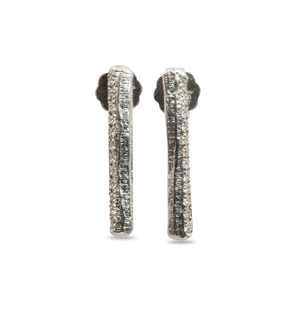Bark Diamond Silver Earring - Goldschmiede Krack - Trauringe & Unikatschmuck aus Deidesheim