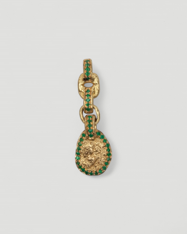 Nugget Emerald Double Pendant
