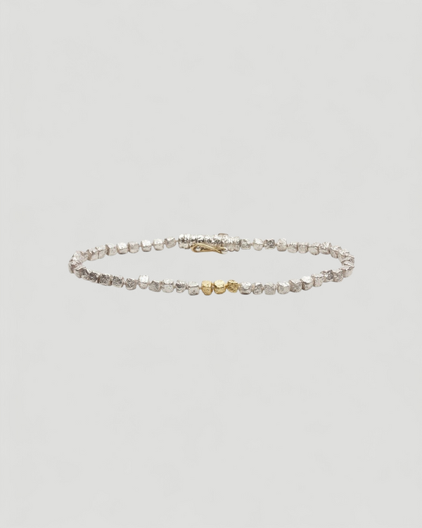 Würfelarmband aus 925 Silber und 750 Gold