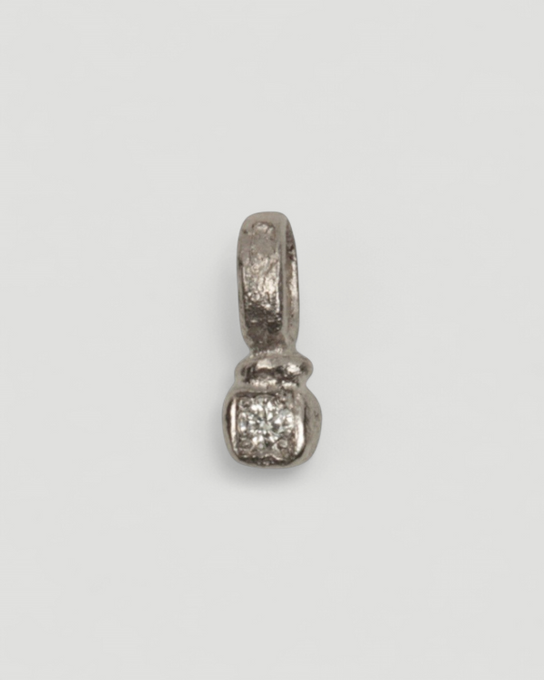 Zarter Würfelanhänger aus 950 Platin mit 0,02 ct Brillanten - Goldschmiede Krack