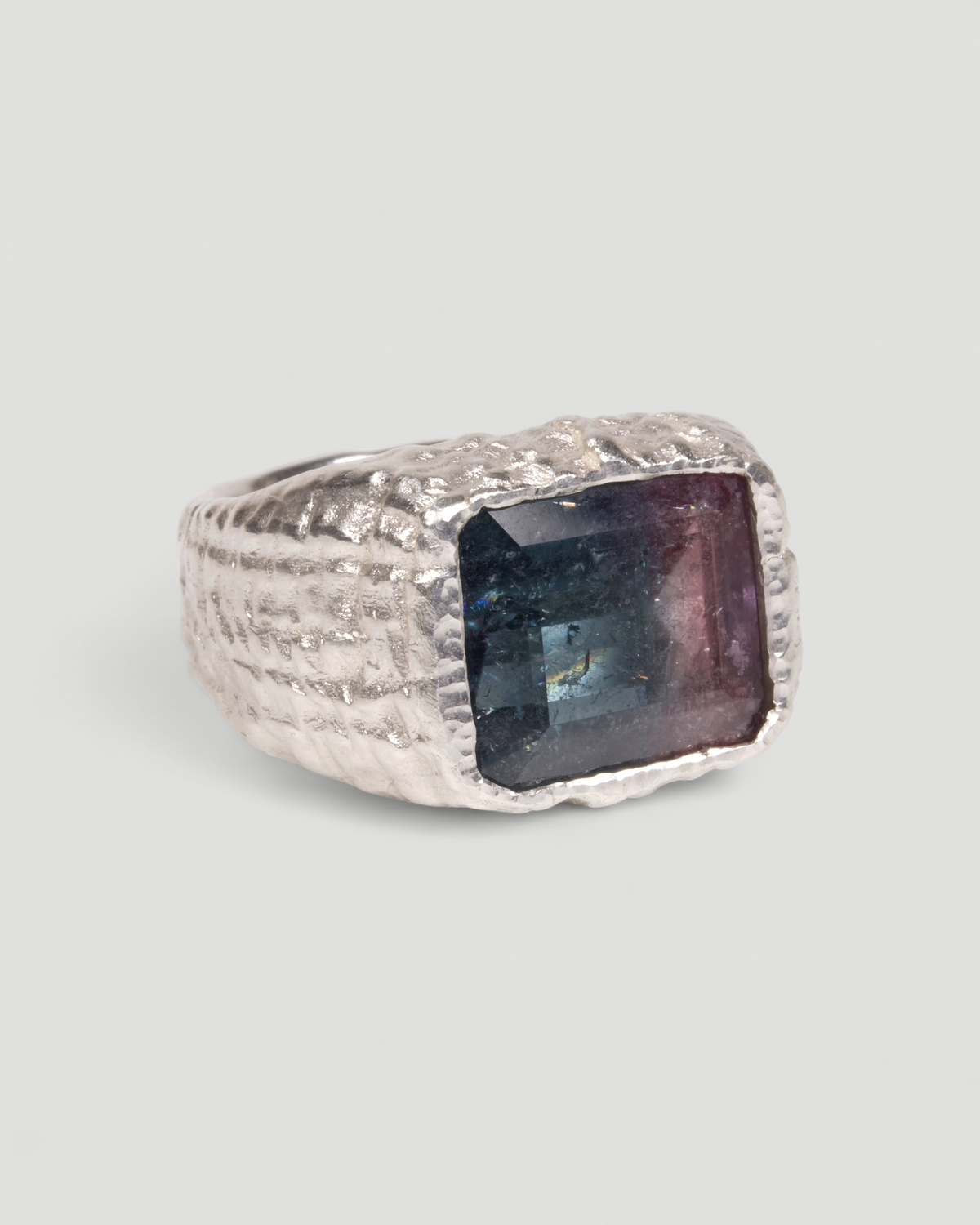 925 Silberring mit mehrfarbigem Turmalin (10,27 ct)