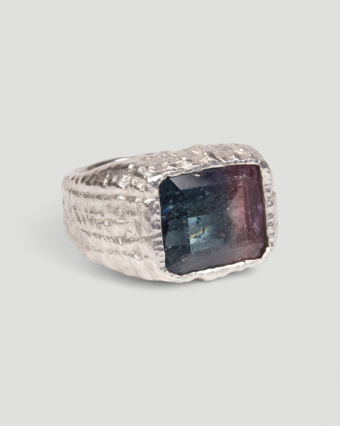 925 Silberring mit mehrfarbigem Turmalin (10,27 ct)