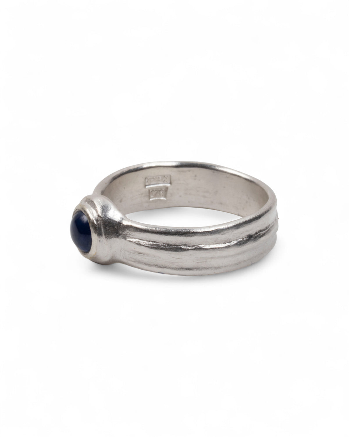 925 Silberring mit blauem Saphir-Cabochon (0,55 ct)