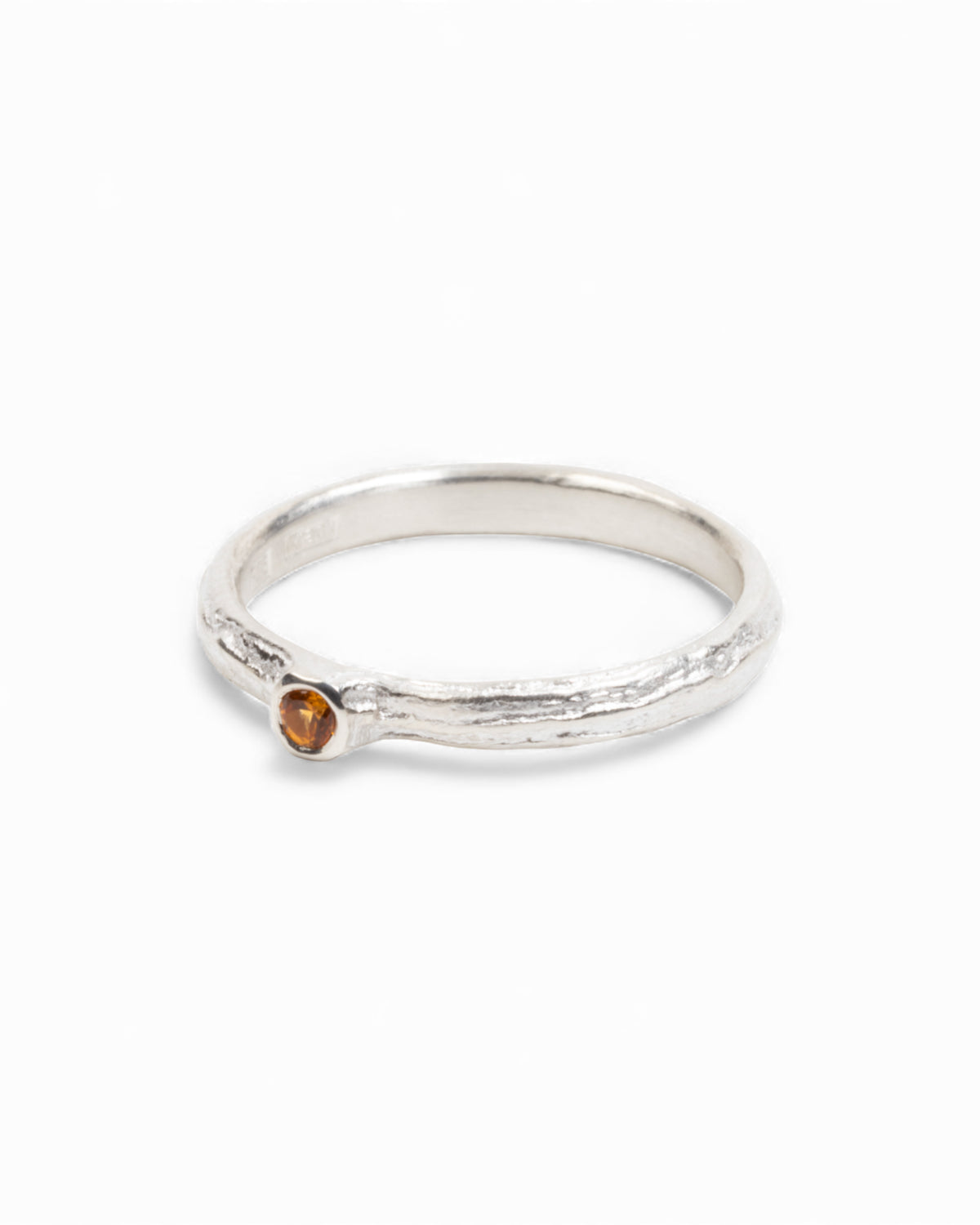 925 Silberring mit orangefarbenem Saphir zum Kombinieren - Goldschmiede Krack - Trauringe & Unikatschmuck aus Deidesheim