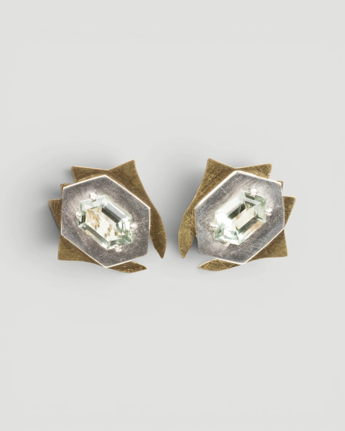 Prasiolith Ohrclips
