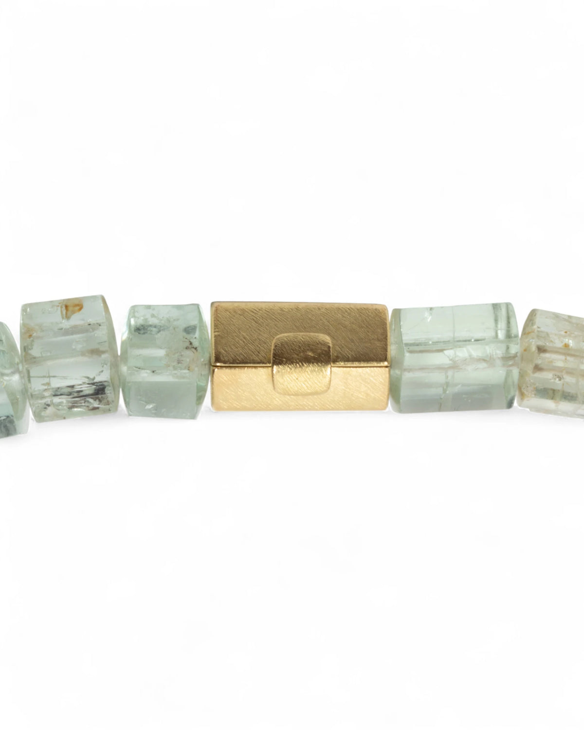 Grün-Blaue Edelsteinkette aus Beryll mit 750 Goldverschluss - Goldschmiede Krack - Trauringe & Unikatschmuck aus Deidesheim