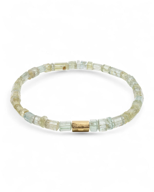 Grün-Blaue Edelsteinkette aus Beryll mit 750 Goldverschluss - Goldschmiede Krack - Trauringe & Unikatschmuck aus Deidesheim