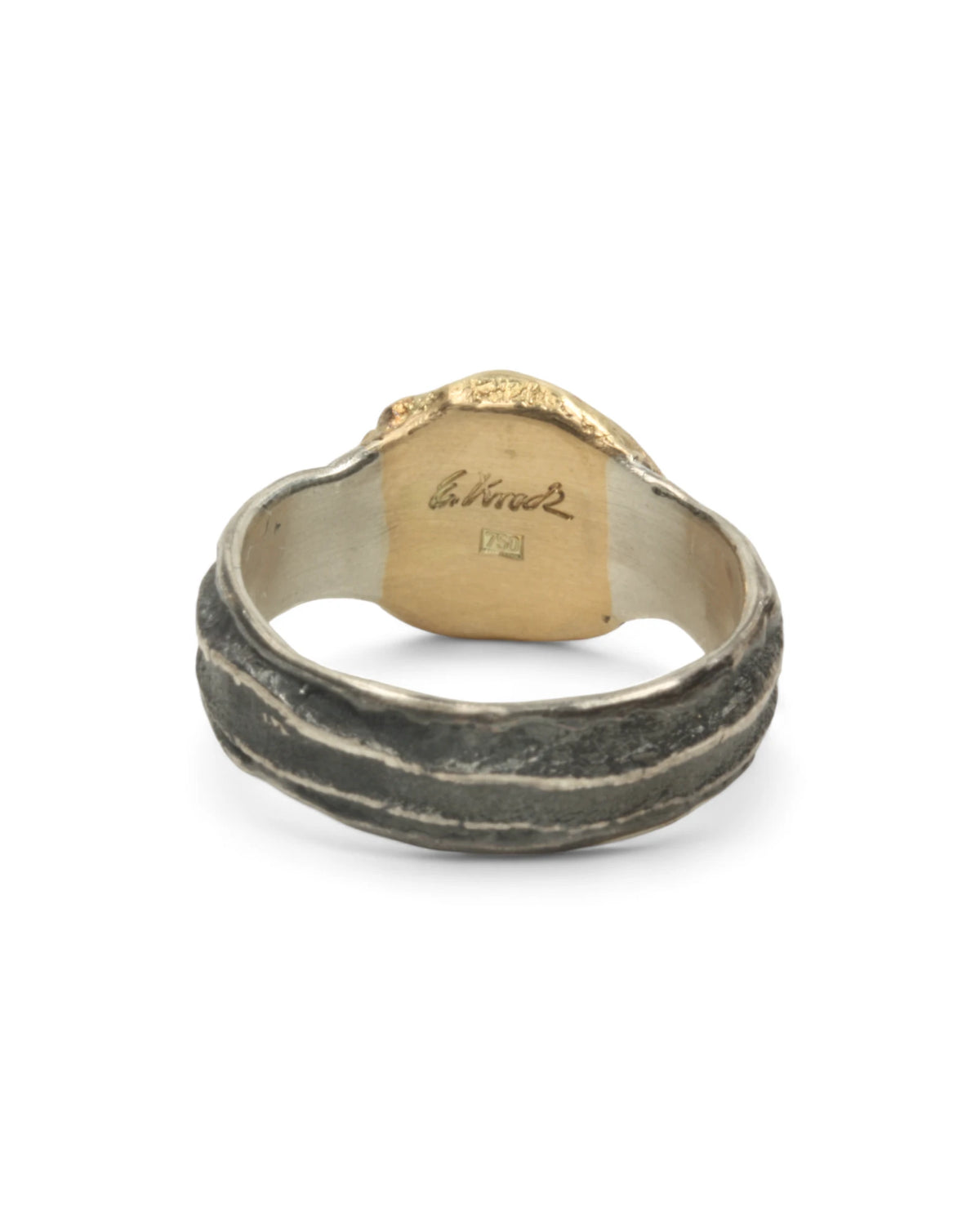 Geschwärzter 925 Silberring mit 750 Gold - Goldschmiede Krack - Trauringe & Unikatschmuck aus Deidesheim