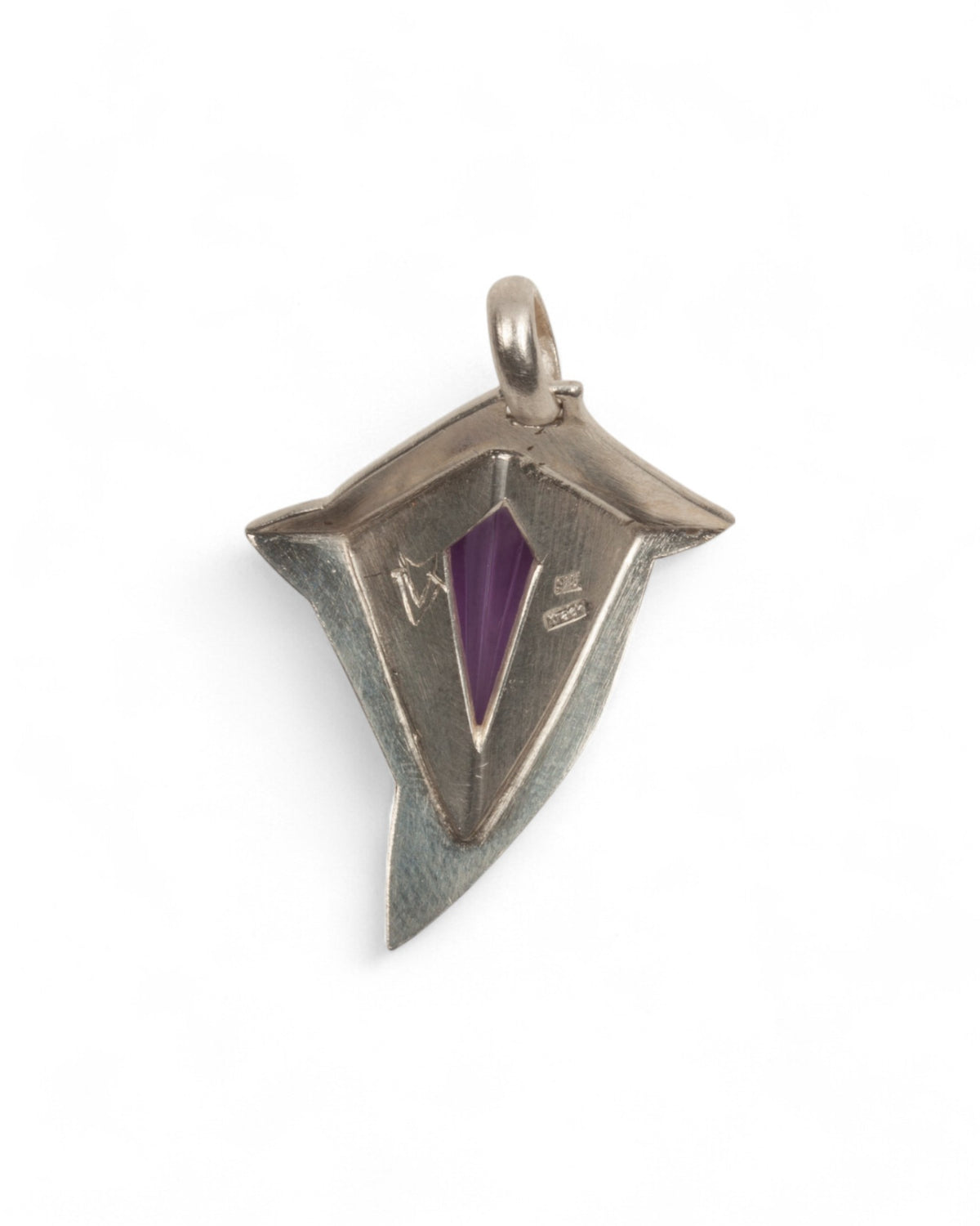 Futuristischer 925 Silber Anhänger mit Amethyst