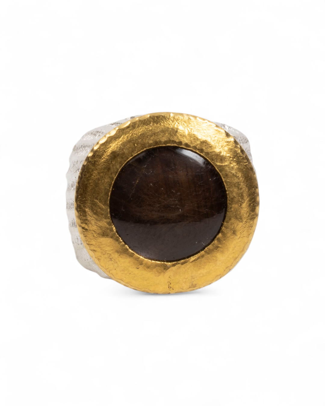 925 Silberring mit Sternsaphir (16,54 ct) und 999 Feingold - Goldschmiede Krack
