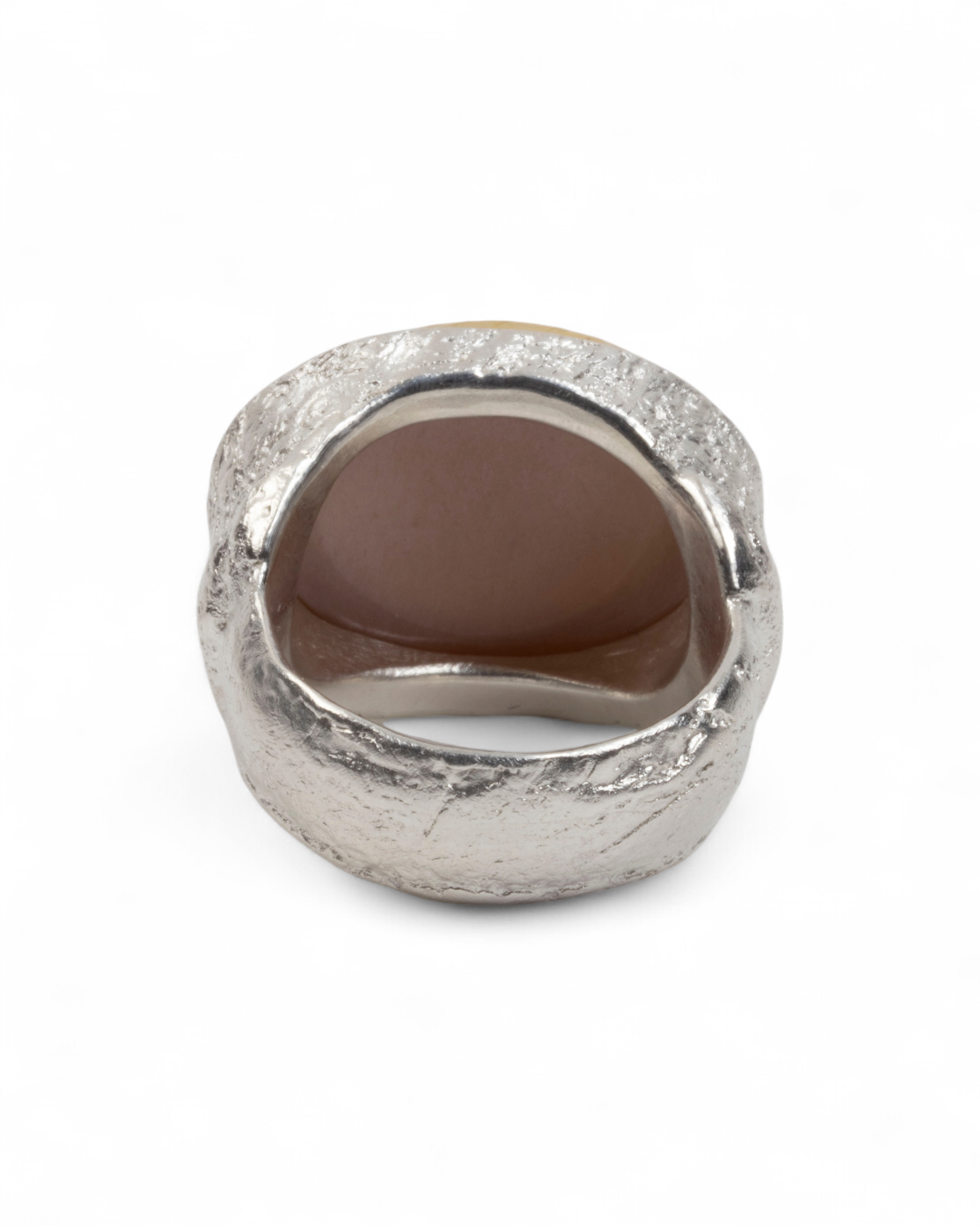 925 Silberring mit Mondstein (21,30 ct) und 999 Feingold - Goldschmiede Krack