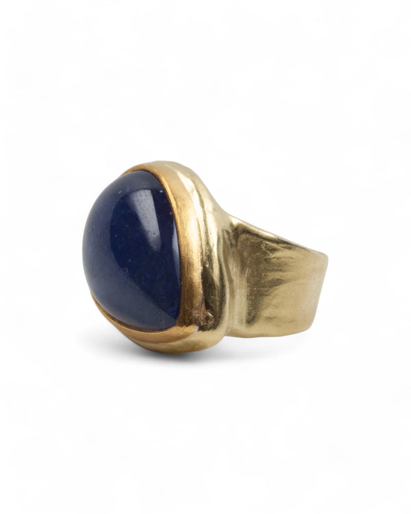 Großer 750 Goldring mit Tansanit