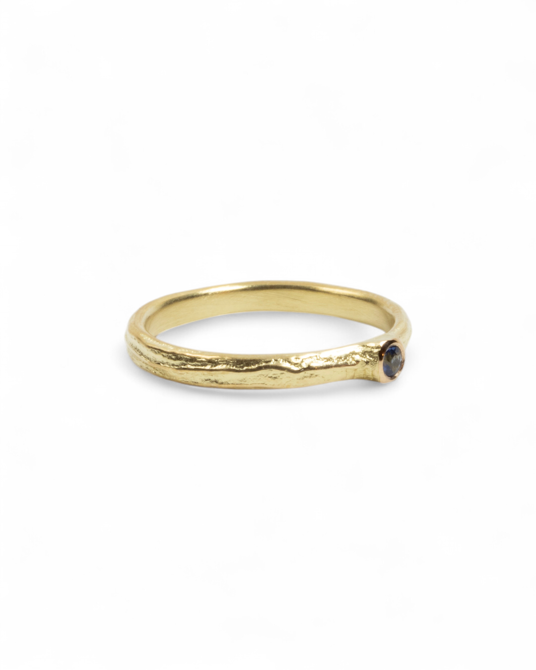 750 Gelbgold Ring mit blauem Saphir (0,06 ct) - Goldschmiede Krack